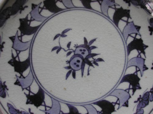 RARE JAPANESE ARITA BLUE AND WHITE SAIL DESIGN SHALLOW DISH CIRCA 1720 - ADDITIONAL PHOTO 1