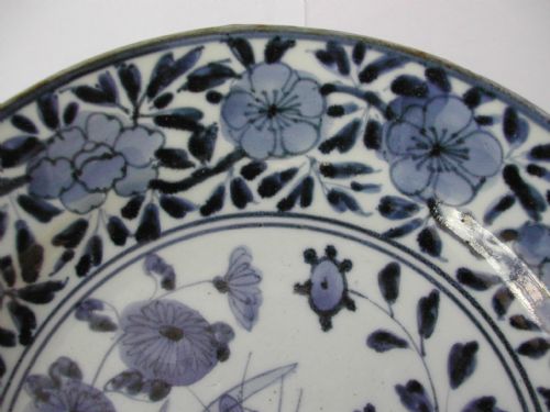 JAPANESE ARITA BLUE AND WHITE CICADA DISH CIRCA 1690 - ADDITIONAL PHOTO 8
