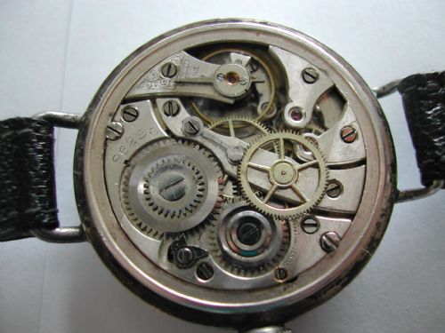 A RARE WW1 MILITARY PILOTS DESIGN CENTRE SECONDS SILVER CASED WATCH WITH LARGE CROWN 1916 - ADDITIONAL PHOTO 9