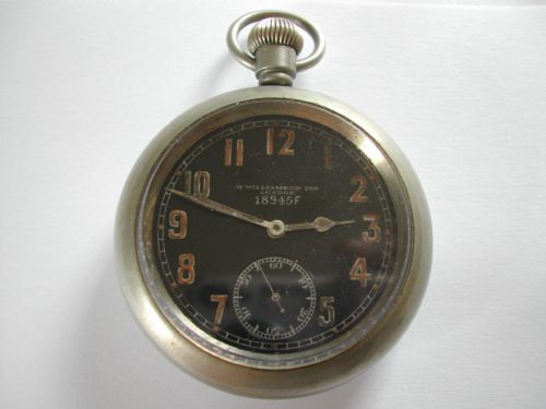 ww1 pocket watch by williamson with black dial no 18945f circa 1914 - CATEGORY: ANTIQUE WATCHES - DATED 1910