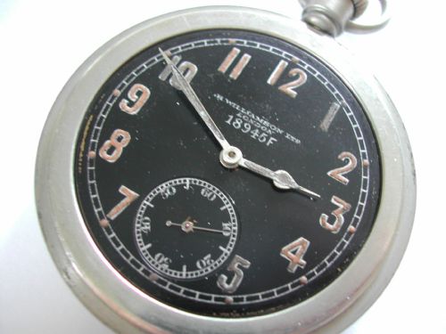 WW1 POCKET WATCH BY WILLIAMSON WITH BLACK DIAL NO 18945F CIRCA 1914 - ADDITIONAL PHOTO 3
