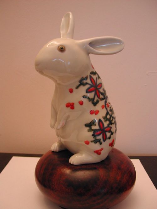 for sale an amusing japanese imari study of a seated rabbit meiji period - CATEGORY: ANTIQUE CERAMICS - DATED 1900