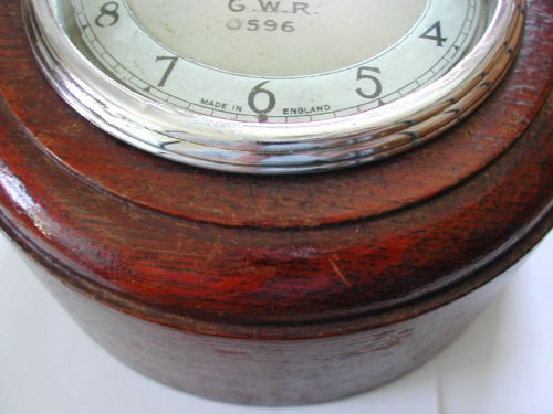 RESERVED KW GREAT WESTERN RAILWAY 8DAY SIGNAL BOX PORK PIE TOOL CLOCK NO 0596 BY SMITH DATING PRE1939 - ADDITIONAL PHOTO 3