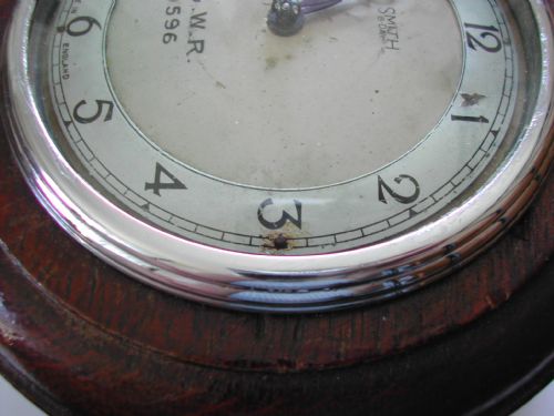 RESERVED KW GREAT WESTERN RAILWAY 8DAY SIGNAL BOX PORK PIE TOOL CLOCK NO 0596 BY SMITH DATING PRE1939 - ADDITIONAL PHOTO 4