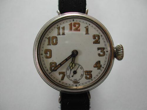 A GOOD WW1 WRISTLET BY BUREN WITH SILVER SCREW FRONT AND BACK CASE CIRCA 1916 - ADDITIONAL PHOTO 1