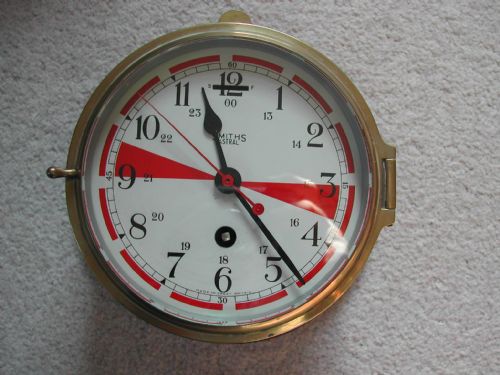 smiths astral red segment ships radio room clock circa 1960 - CATEGORY: ANTIQUE CLOCKS - DATED 1960