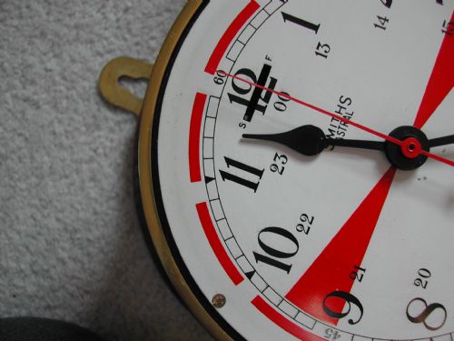 SMITHS ASTRAL RED SEGMENT SHIPS RADIO ROOM CLOCK CIRCA 1960 - ADDITIONAL PHOTO 5