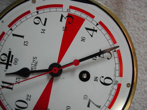 SMITHS ASTRAL RED SEGMENT SHIPS RADIO ROOM CLOCK CIRCA 1960 - ADDITIONAL PHOTO 6