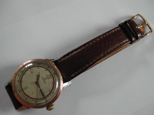 OMEGA ROSE GOLD CAPPED WW2 MILITARY DESIGN CENTRE SECONDS WATERPROOF WATCH DATED 1943 - ADDITIONAL PHOTO 2