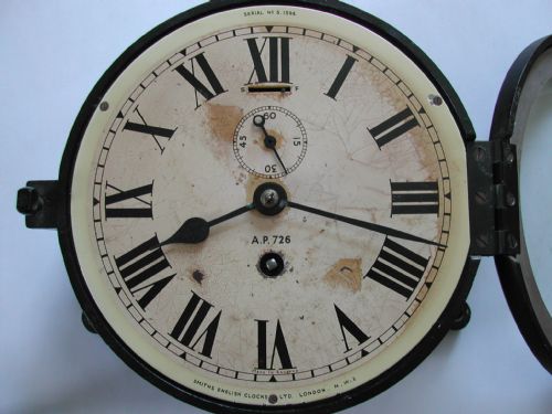 SMITHS ROYAL NAVAL ISSUE AP ADMIRALTY PATTERN 726 SUBMARINE BULKHEAD CLOCK CIRCA 1940 - ADDITIONAL PHOTO 1