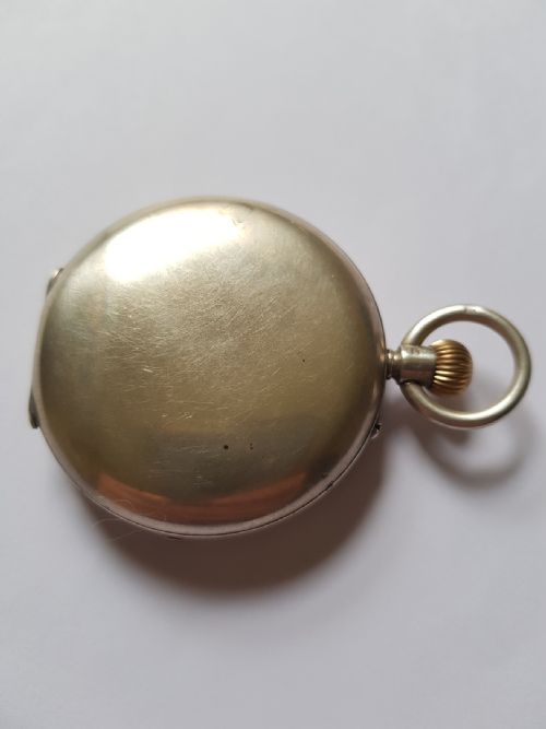 DENT FULL HUNTER CASED SILVER KEYLESS PINSET POCKET WATCH DATING TO LATE 1901 - ADDITIONAL PHOTO 2