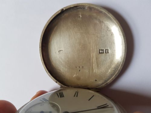 DENT FULL HUNTER CASED SILVER KEYLESS PINSET POCKET WATCH DATING TO LATE 1901 - ADDITIONAL PHOTO 3