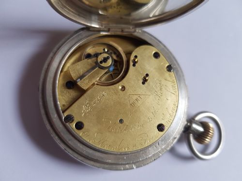 DENT FULL HUNTER CASED SILVER KEYLESS PINSET POCKET WATCH DATING TO LATE 1901 - ADDITIONAL PHOTO 7