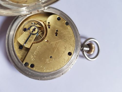 DENT FULL HUNTER CASED SILVER KEYLESS PINSET POCKET WATCH DATING TO LATE 1901 - ADDITIONAL PHOTO 8