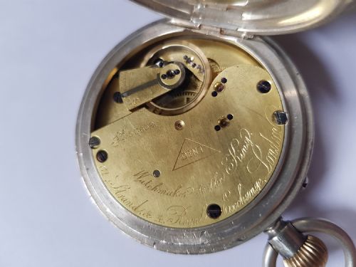 DENT FULL HUNTER CASED SILVER KEYLESS PINSET POCKET WATCH DATING TO LATE 1901 - ADDITIONAL PHOTO 9