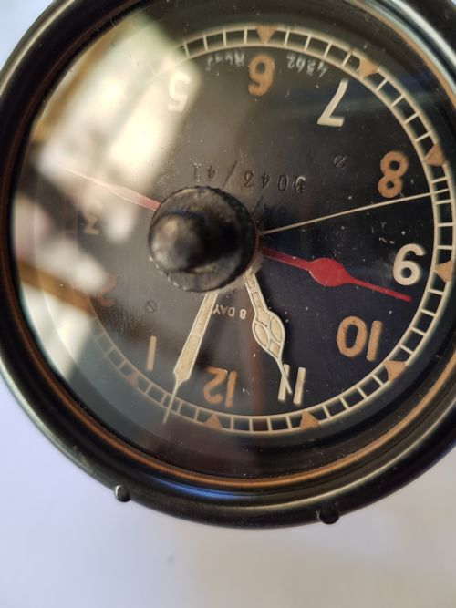 RAF ISSUED WW2 SMITH 8DAY MK11D COCKPIT CLOCK REF NO6A1150 DATED 1941 - ADDITIONAL PHOTO 2