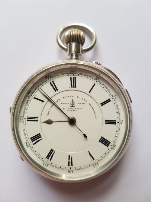W EHRHARDT LARGE SOLID SILVER POCKET CHRONOGRAPH MAKERS TO THE ADMIRALTY DATING CIRCA 1896 - ADDITIONAL PHOTO 1