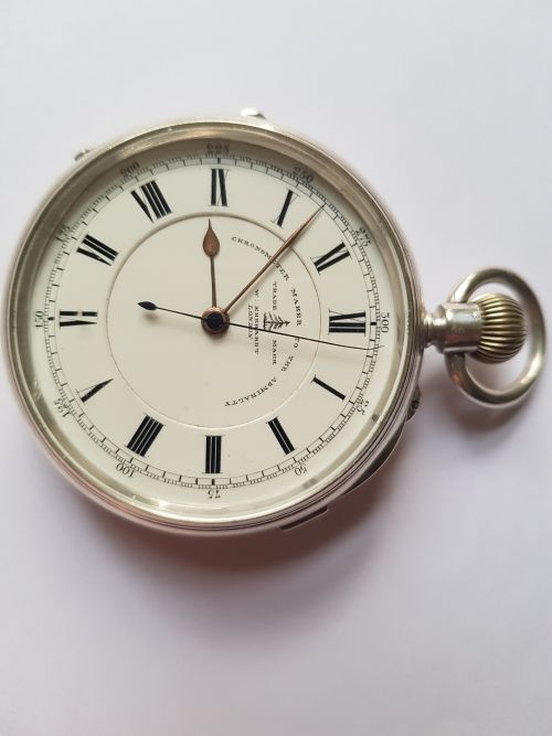 W EHRHARDT LARGE SOLID SILVER POCKET CHRONOGRAPH MAKERS TO THE ADMIRALTY DATING CIRCA 1896 - ADDITIONAL PHOTO 2