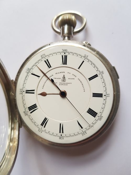 W EHRHARDT LARGE SOLID SILVER POCKET CHRONOGRAPH MAKERS TO THE ADMIRALTY DATING CIRCA 1896 - ADDITIONAL PHOTO 3