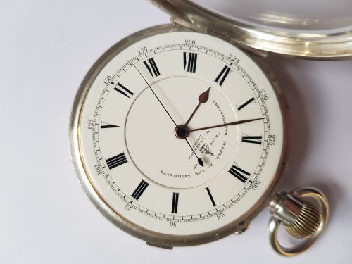 W EHRHARDT LARGE SOLID SILVER POCKET CHRONOGRAPH MAKERS TO THE ADMIRALTY DATING CIRCA 1896 - ADDITIONAL PHOTO 5