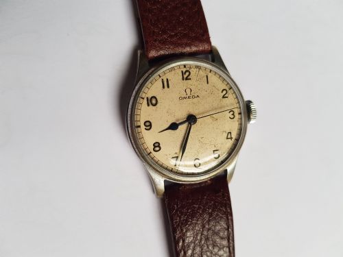 OMEGA BRITISH ROYAL NAVY ISSUE HS8 PILOTS WATCH NO 4908 CIRCA 1943 - ADDITIONAL PHOTO 2