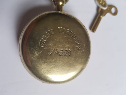 GREAT NORTHERN RAILWAY ISSUED POCKET WATCH BY JOHN WALKER ISSUE NO 553 DATING CIRCA 1860 - ADDITIONAL PHOTO 4