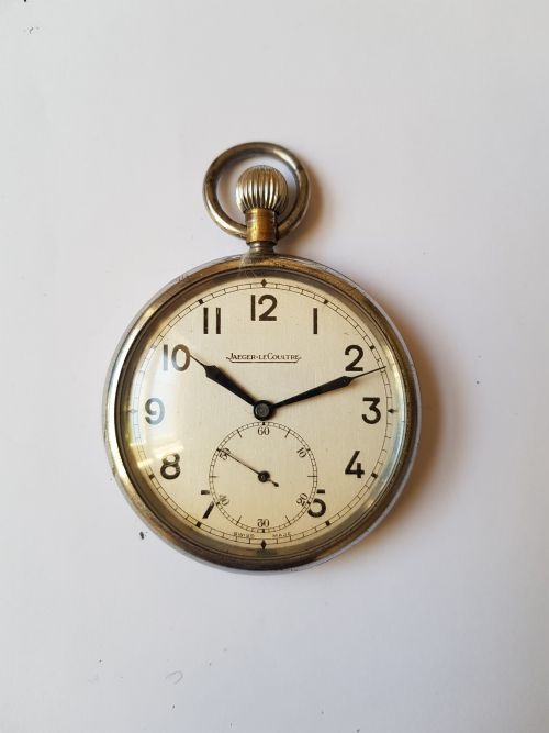 WW2 RAF ISSUED JAEGERLECOULTRE POCKET WATCH WITH ENLARGED SILVER SUBSECONDS DIAL NO 6E50 A26013 CIRCA 1942 - ADDITIONAL PHOTO 1