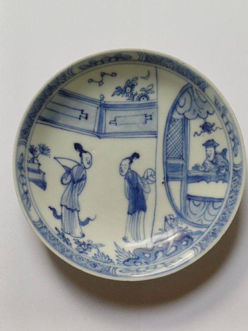 reserved vg pp kangxi blue white small dish from ca mau wreck circa 1700 - CATEGORY: ANTIQUE CERAMICS - DATED 1700