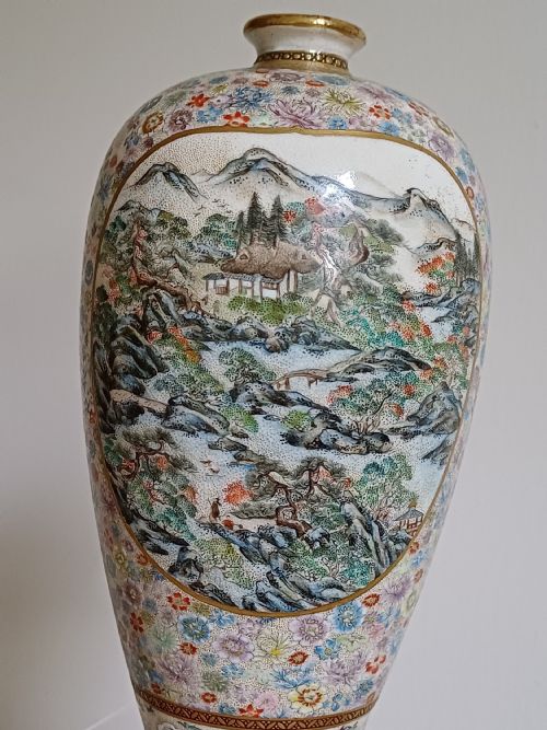 KINKOZAN SATSUMA 1000 FLOWERHEAD VASE DATING TO THE MEIJI PERIOD - ADDITIONAL PHOTO 7