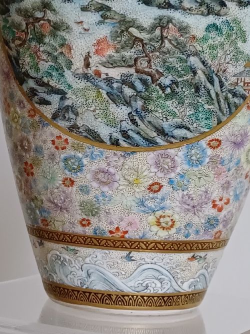 KINKOZAN SATSUMA 1000 FLOWERHEAD VASE DATING TO THE MEIJI PERIOD - ADDITIONAL PHOTO 9