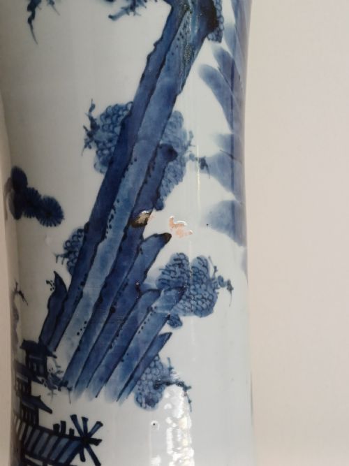 JAPANESE ARITA KANO DESIGN BLUE AND WHITE TRUMPETSHAPED BEAKER VASE EDO PERIOD CIRCA 1680 - ADDITIONAL PHOTO 2