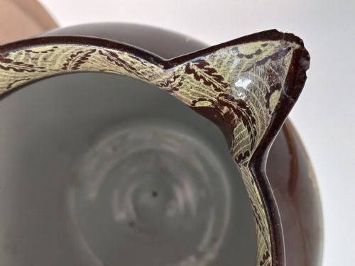 GEORGE 111 PERIOD RARE DARK BROWN AND YELLOW TRANSFER CHINOISERIE PRINT JUG DATING C 1810 1820 - ADDITIONAL PHOTO 14