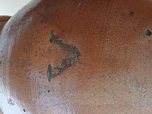 LARGE SALT GLAZE MASK DECORATED FLAGON POSSIBLY GERMAN DATING 17TH 18TH CENTURY - ADDITIONAL PHOTO 4