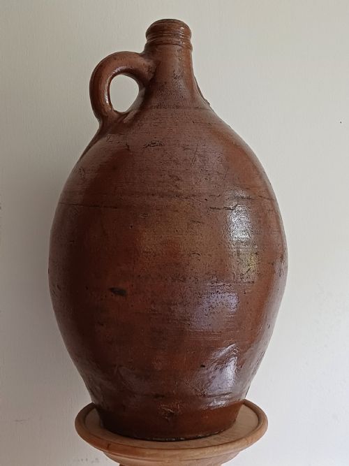 LARGE SALT GLAZE MASK DECORATED FLAGON POSSIBLY GERMAN DATING 17TH 18TH CENTURY - ADDITIONAL PHOTO 19