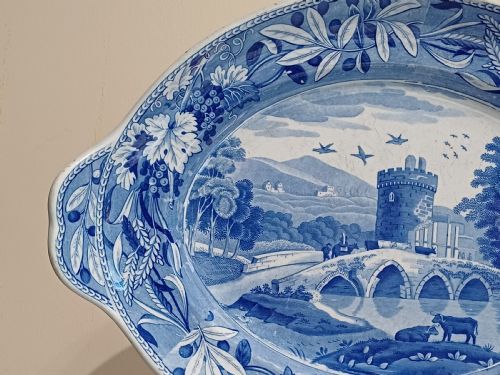 RESERVED AL SPODE LARGE BLUE WHITE TRANSFER PRINT TUREEN STAND BRIDGE OF LUCANO CIRCA 1810 TO 1815 - ADDITIONAL PHOTO 11