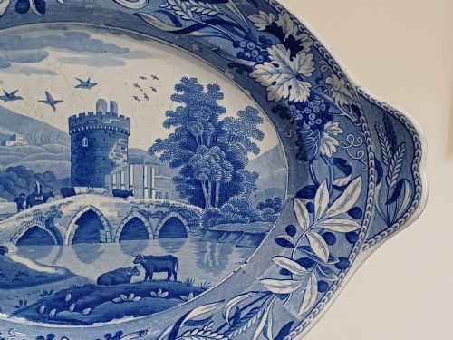 RESERVED AL SPODE LARGE BLUE WHITE TRANSFER PRINT TUREEN STAND BRIDGE OF LUCANO CIRCA 1810 TO 1815 - ADDITIONAL PHOTO 13
