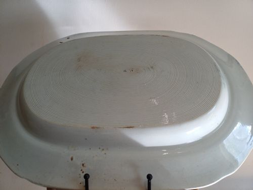 BLUE WHITE TRANSFER PRINT LARGE CHINESE GARDEN MEAT PLATE CIRCA 1840 - ADDITIONAL PHOTO 9
