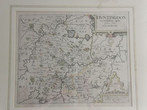 CHRISTOPHER SAXTON HANDCOLOURED MAP OF HUNTINGDON DATING CIRCA 1607 - ADDITIONAL PHOTO 1