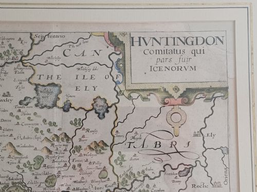 CHRISTOPHER SAXTON HANDCOLOURED MAP OF HUNTINGDON DATING CIRCA 1607 - ADDITIONAL PHOTO 3
