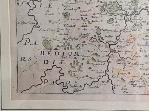 CHRISTOPHER SAXTON HANDCOLOURED MAP OF HUNTINGDON DATING CIRCA 1607 - ADDITIONAL PHOTO 6