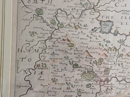 CHRISTOPHER SAXTON HANDCOLOURED MAP OF HUNTINGDON DATING CIRCA 1607 - ADDITIONAL PHOTO 8