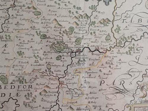 CHRISTOPHER SAXTON HANDCOLOURED MAP OF HUNTINGDON DATING CIRCA 1607 - ADDITIONAL PHOTO 11