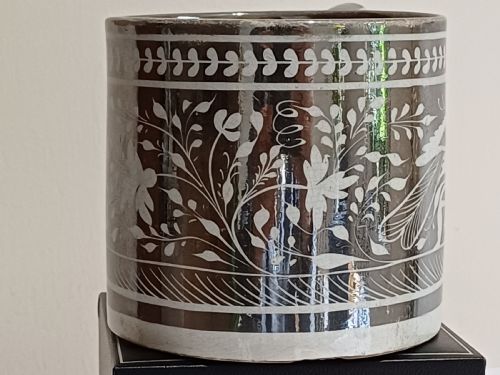 RESERVED JM ENGLISH SILVER LUSTRE BIRD DECORATED MUG CIRCA 1835 - ADDITIONAL PHOTO 13