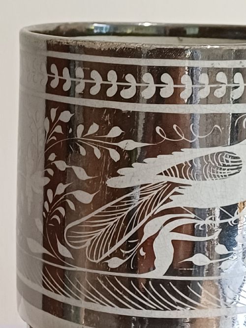 RESERVED JM ENGLISH SILVER LUSTRE BIRD DECORATED MUG CIRCA 1835 - ADDITIONAL PHOTO 14