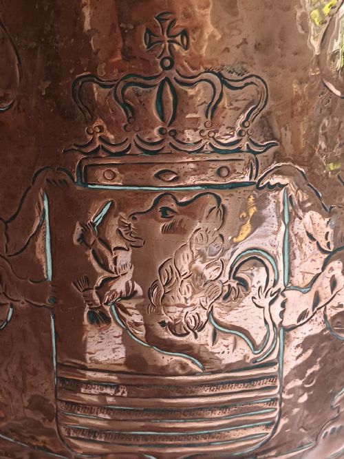 DUTCH BRASS AND COPPER LOG OR COAL SCUTTLE AND LID LATE 19TH EARLY 20TH CENTURY - ADDITIONAL PHOTO 5