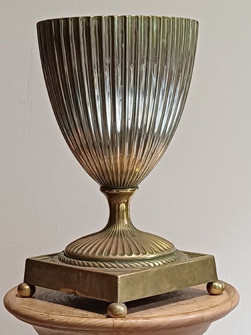 brass and silvered bowl urn shaped jardinire of neoclassical design dating possibly victorian or regency period - CATEGORY: ANTIQUE METAL - DATED 1800