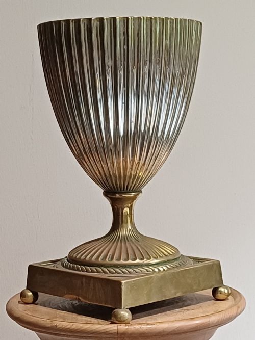 BRASS AND SILVERED BOWL URN SHAPED JARDINIRE OF NEOCLASSICAL DESIGN DATING POSSIBLY VICTORIAN OR REGENCY PERIOD - ADDITIONAL PHOTO 2