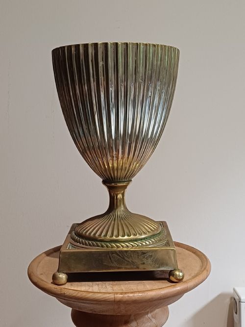 BRASS AND SILVERED BOWL URN SHAPED JARDINIRE OF NEOCLASSICAL DESIGN DATING POSSIBLY VICTORIAN OR REGENCY PERIOD - ADDITIONAL PHOTO 15