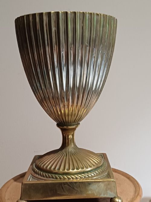 BRASS AND SILVERED BOWL URN SHAPED JARDINIRE OF NEOCLASSICAL DESIGN DATING POSSIBLY VICTORIAN OR REGENCY PERIOD - ADDITIONAL PHOTO 14