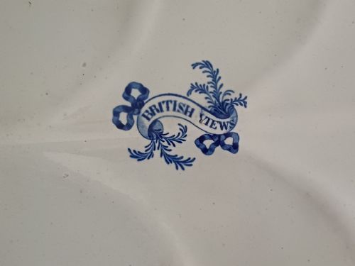 BLUE AND WHITE WATER DOG PATTERN TRANSFER PRINT MEAT DISH WITH GRAVY WELL DATING CIRCA 1825 - ADDITIONAL PHOTO 19